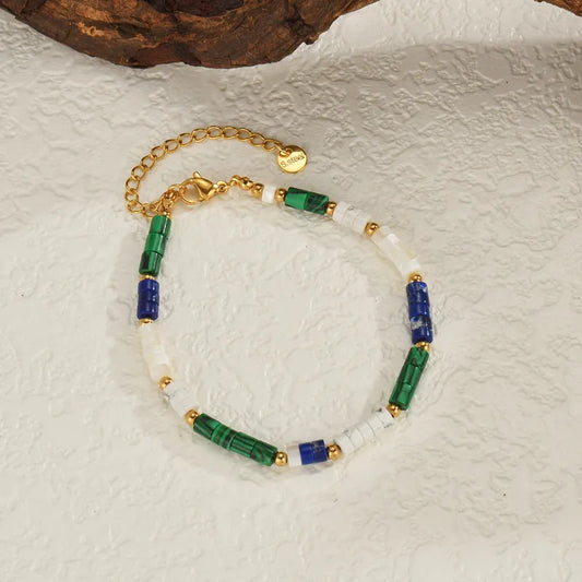 Vintage Simple Handmade Beaded Natural Stone Necklace For Women Collarbone Chain Accessory