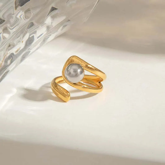 Wholesale Jewelry Casual Basic Simple Style Irregular Geometric 304 Stainless Steel 18K Gold Plated Plating Rings