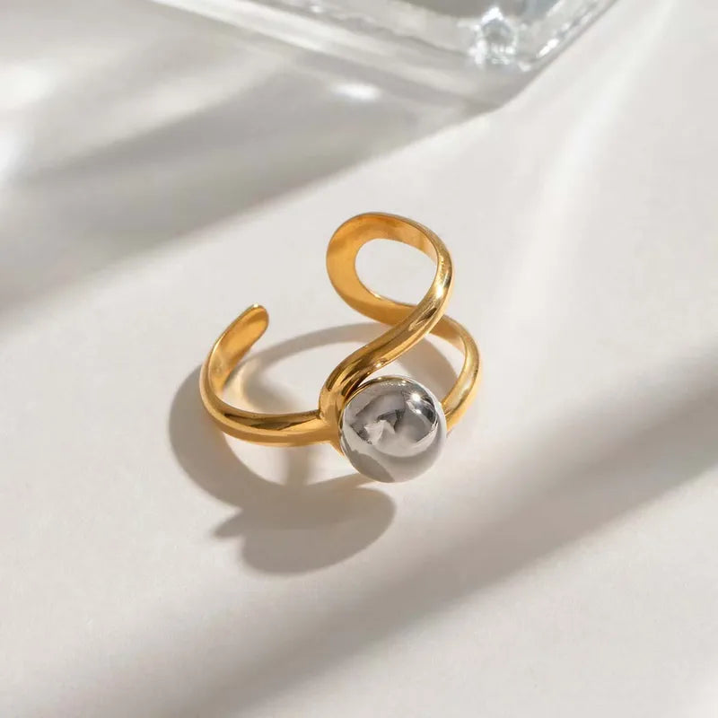 Wholesale Jewelry Casual Basic Simple Style Irregular Geometric 304 Stainless Steel 18K Gold Plated Plating Rings