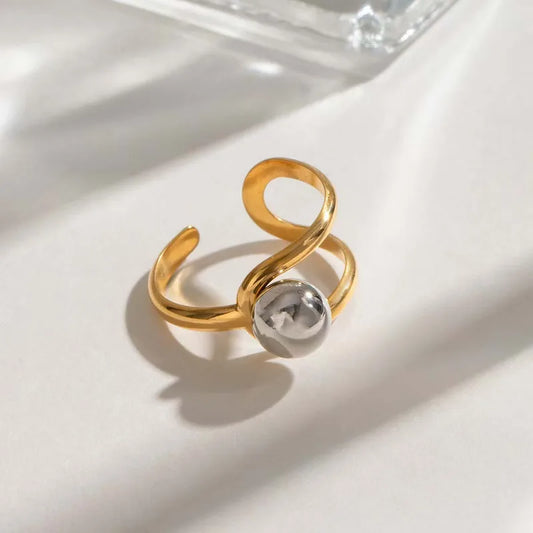 Wholesale Jewelry Casual Basic Simple Style Irregular Geometric 304 Stainless Steel 18K Gold Plated Plating Rings