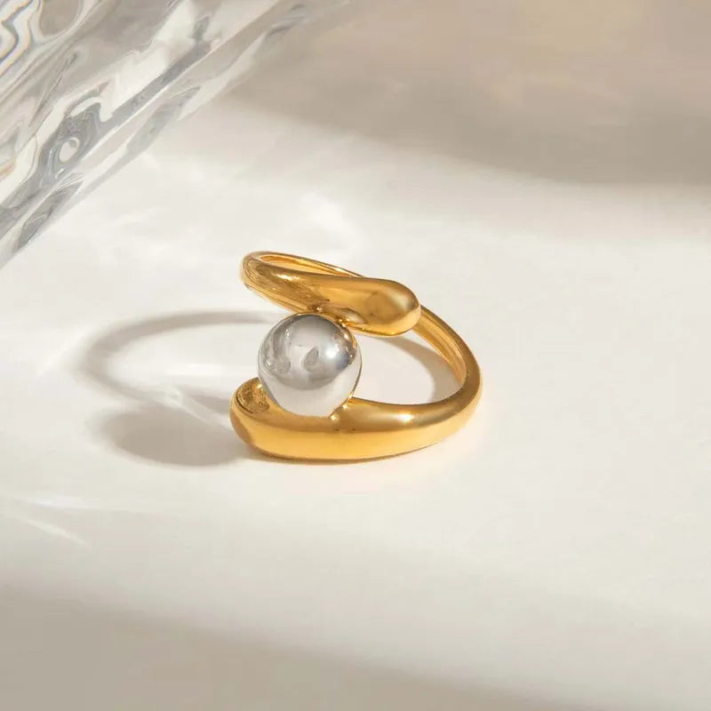 Wholesale Jewelry Casual Basic Simple Style Irregular Geometric 304 Stainless Steel 18K Gold Plated Plating Rings