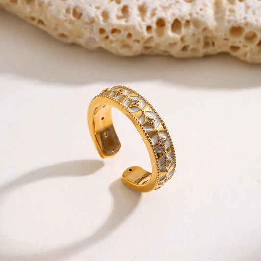 Wholesale Jewelry Casual Flower Copper Zircon Rings