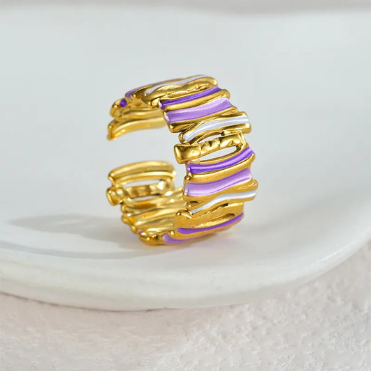 Wholesale Jewelry Cute Artistic Geometric 304 Stainless Steel 18K Gold Plated Rings