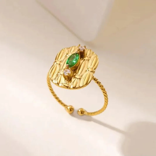 Wholesale Jewelry INS Style Sweet Geometric Flower Bow Knot 304 Stainless Steel Acrylic Pearl Zircon Inlay Open Rings