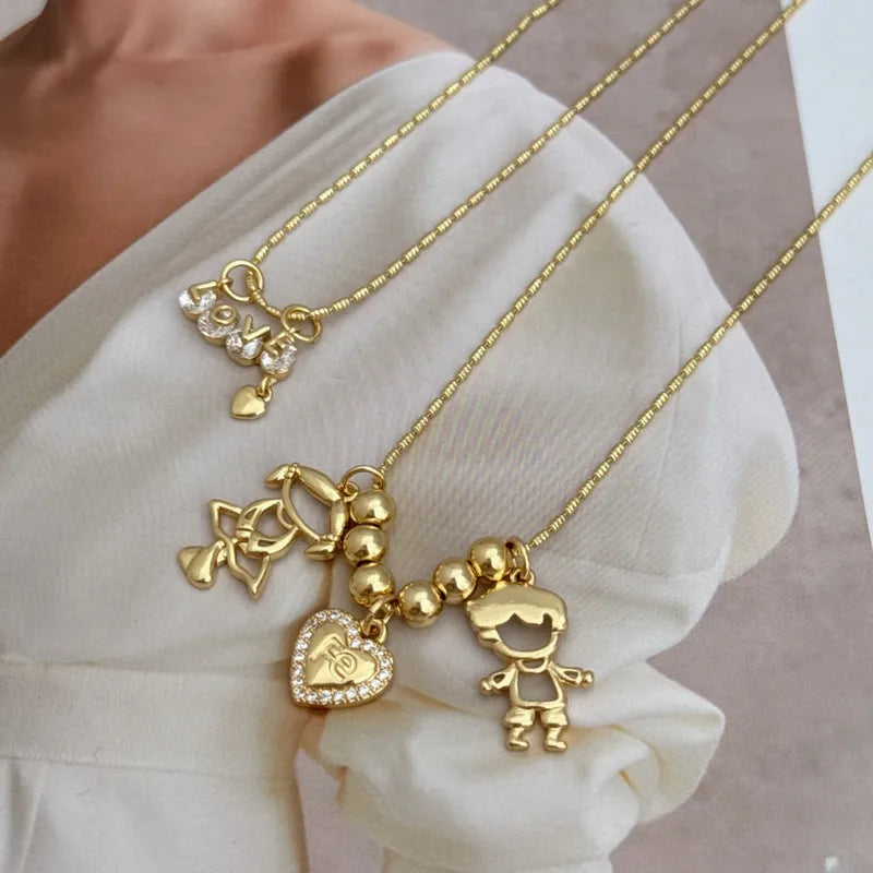 Wholesale Jewelry Modern Style Simple Style Solid Color Copper Zircon 18K Gold Plated Plating Inlay Slider Chain Pendant Necklace