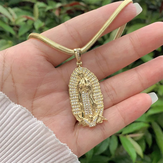 Wholesale Jewelry Simple Style Classic Style Cross Heart Shape Flower Copper Zircon 18K Gold Plated Inlay Ball Chain Multi Charms Necklace