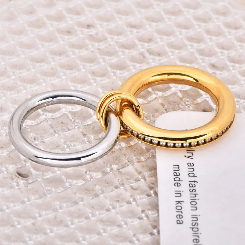 Wholesale Jewelry Simple Style Geometric Titanium Steel Rings