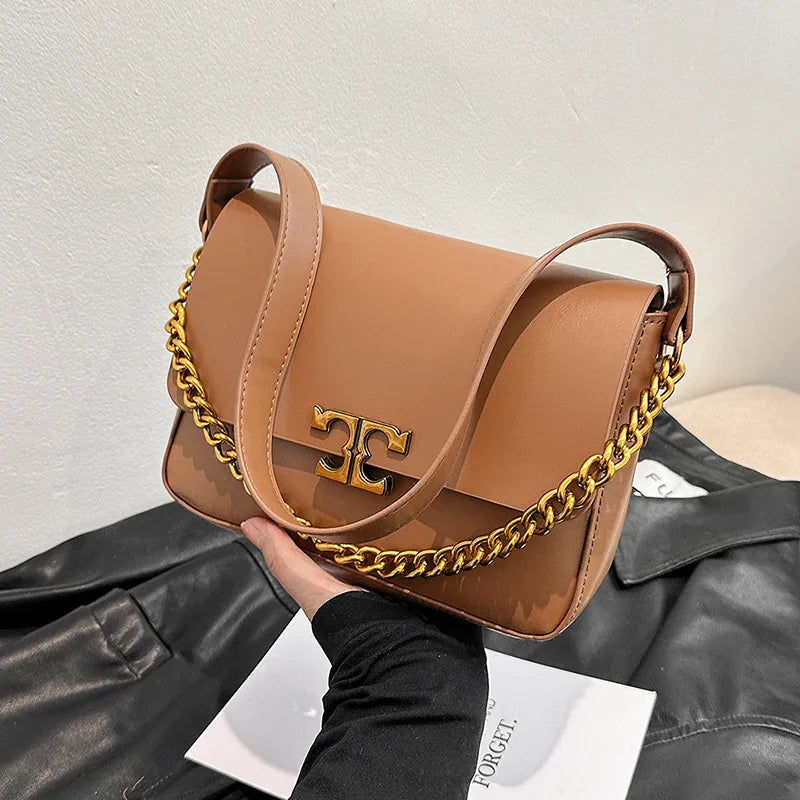 Women's Small PU Solid Color Streetwear Sewing Thread Square Flip Cover Square Bag